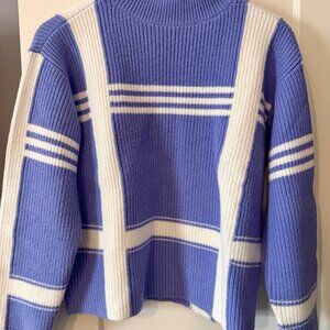 Ann Taylor Weekend Colorblock Ribbed Knit Sweater | XXS